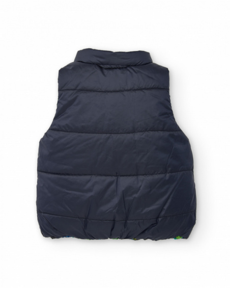 Gilet imbottito reversibile per bambino con stampa di astronave Gilet imbottito reversibile per bambino con stampa di astronave