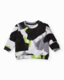 Felpa per bambino in bianco con stampa astratta multicolore