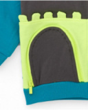 Felpa con cappuccio per bambino in blu con motivo drago