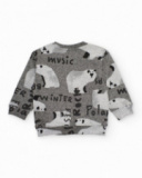Felpa in felpa per bambino in grigio con stampa di orsi polari.