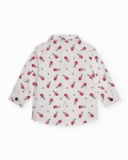 Camicia bianca per bambino con stampa di chitarre.