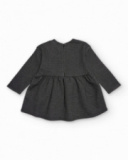 Vestito grigio per bambina con cuori applicati Vestito grigio per bambina con cuori applicati
