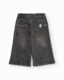 Pantaloni lunghi in denim grigio slavato per bambina