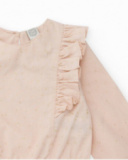 Blusa bambina rosa cipria con dettagli dorati