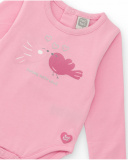 Confezione da due body per neonato nei toni del rosa con stampe di uccellini e gufi