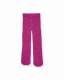 Set di due paia di collant per bambina in fucsia e verde con design stampato.