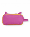 Astuccio per bambina in fucsia con faccina divertente e fiori