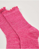 Confezione di calzini per bambina in fucsia e nero con motivo di mostro e dettagli mélange.