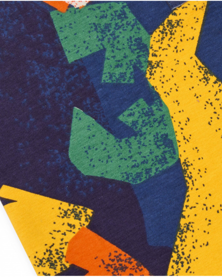 Scaldacollo per bambino in blu navy con stampa colorata di dinosauri