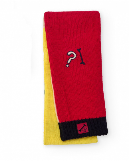 Sciarpa multicolore per bambino dal design divertente.