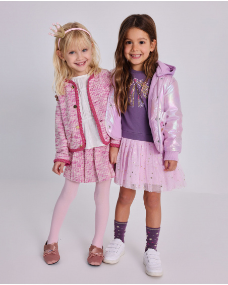 Gonna per bambina in rosa con design svasato.
