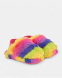 Pantofole da bambina multicolore con pelliccia morbida