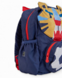 Zaino blu per bambino con stampa di tigre e pallone