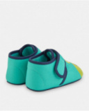 Pantofole da bambino verdi con chiusura a strappo