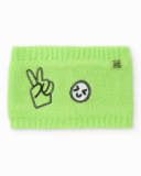 Scaldacollo in maglia verde per bambino con patch