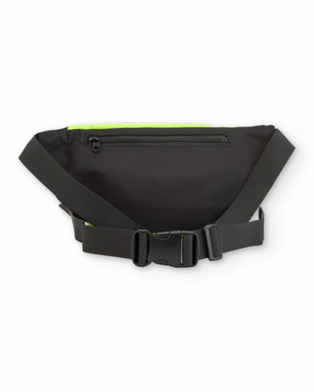 Marsupio nero e verde fluo per bambino con tasche