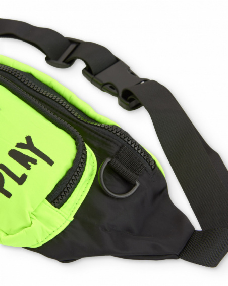 Marsupio nero e verde fluo per bambino con tasche
