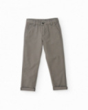 Pantalone da bambino grigio con tasche e risvolto sul fondo