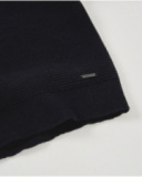 Maglione in maglia da bambino blu navy con bottoni sulla spalla