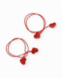 Elastico per capelli da bambina rosso con dettaglio cuori