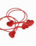 Elastico per capelli da bambina rosso con dettaglio cuori