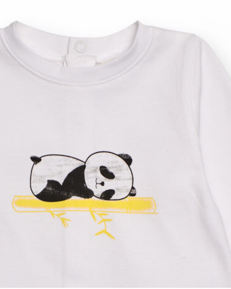 Set di quattro pezzi per bambina con design panda, che include giacche, maglietta e pantaloni in