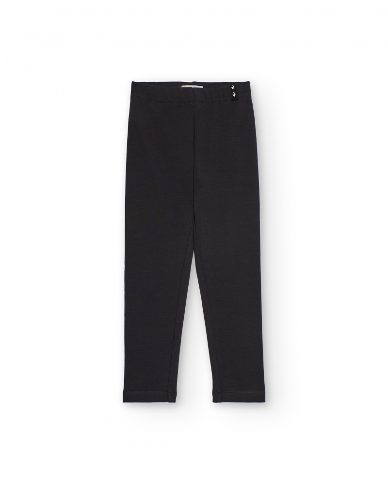 Leggings per bambina grigio scuro con dettaglio borchiato