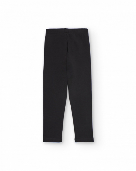 Leggings per bambina grigio scuro con dettaglio borchiato