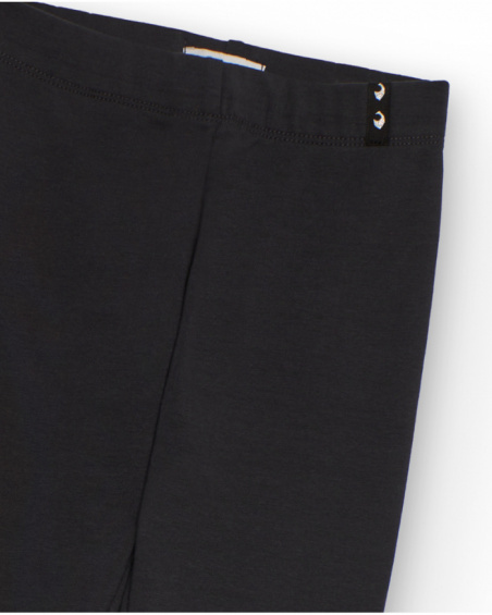 Leggings per bambina grigio scuro con dettaglio borchiato