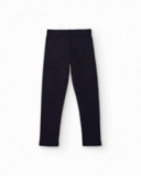 Leggings per bambina blu navy con dettaglio metallico