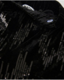 Pantaloni in velluto nero con paillettes per bambina
