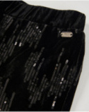 Pantaloni in velluto nero con paillettes per bambina