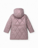 Cappotto imbottito rosa con cappuccio per bambina