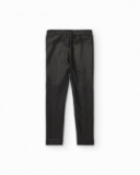 Leggings in similpelle nera con vita elastica per bambina