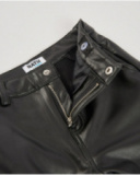 Pantalone da bambina in ecopelle nera a gamba larga