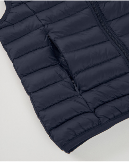 Gilet imbottito da bambino blu navy con zip frontale
