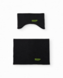 Set fascia e scaldacollo in pile nero con scritta fluorescente