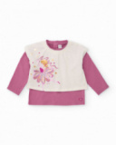 Camiseta de manga larga de niña con estampado de bailarina