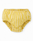 Vestito per neonato in tessuto piano con motivo vichy