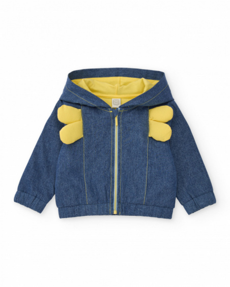 Giacca per neonato in denim di tessuto piano