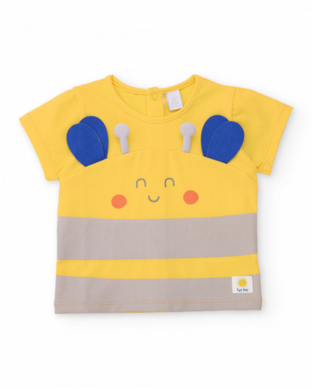 Costume da bagno in maglia per neonato con dettagli in rilievo