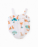 Salopette in maglia per neonato con volant decorativo