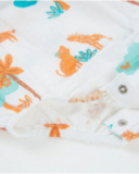 Salopette in maglia per neonato con volant decorativo