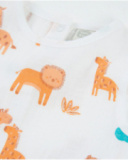 Salopette in maglia per neonato con motivo animali