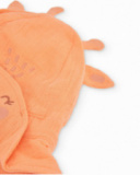 Cappellino per neonato in tessuto piano con nastro regolabile