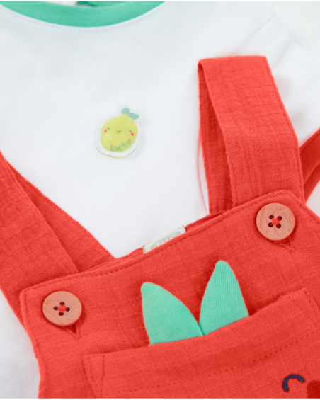 Completo in maglia per neonato con tasca frontale a forma di frutta