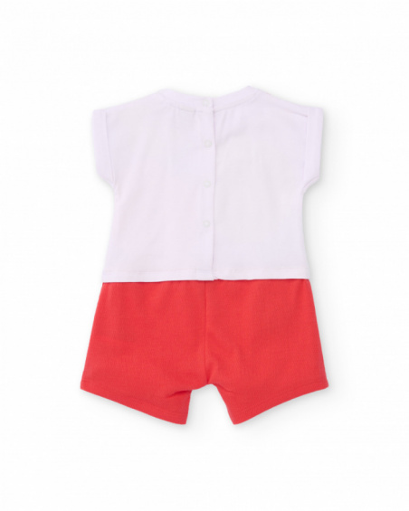 Pagliaccetto in maglia per neonato con maxi stampa frutta