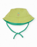 Cappellino in maglia per neonato con laccetto regolabile