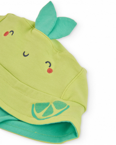 Cappellino in maglia per neonato con laccetto regolabile