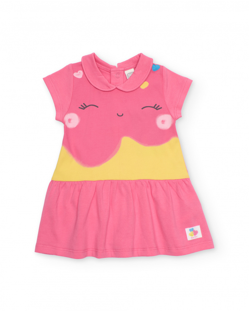 Vestito in maglia per neonato con gonna arricciata